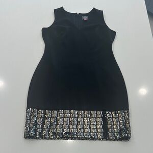 Vince Camuto Black Dress with Sequin Detail size 12
